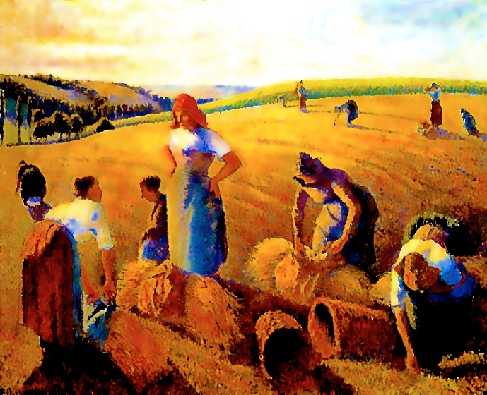 The Gleaners - Camille Pissarro  (with alterations) 